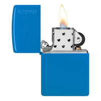 Zippo Pocket Lighter - Classic Sky Blue Matte Zippo Logo Metal Windproof | 48628ZL ,