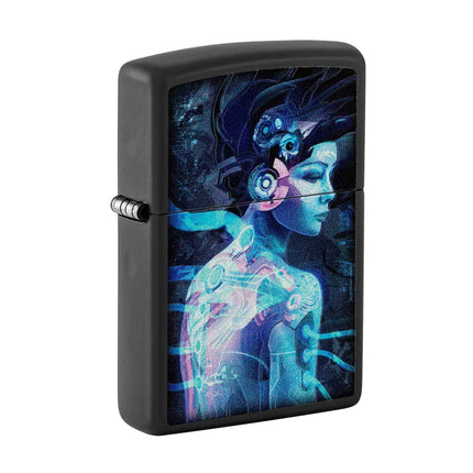 Zippo Pocket Lighter - Cyber Woman Design Refillable Genuine Windproof Metal | 48517 ,