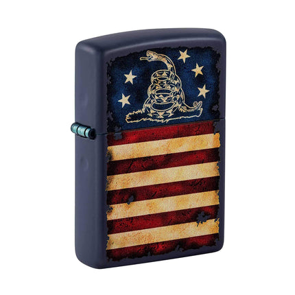 Zippo Pocket Lighter - Don't Tread On Me US Flag Windproof Metal Construction | 48554 ,