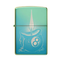 Zippo Pocket Lighter - Eight Ball Tattoo Design Brass Windproof Refillable | 48615 ,