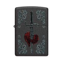 Zippo Pocket Lighter - Heart Dagger Tattoo Design Brass Material Windproof | 48617 ,