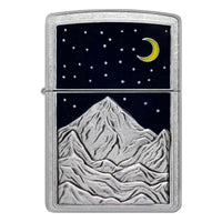 Zippo Pocket Lighter - Mountains Emblem Design Chrome Metal Windproof | 48632 ,