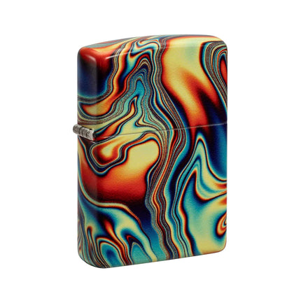 Zippo Pocket Lighter - Multicolor Swirl Design Brass Windproof Refillable | 48612 ,