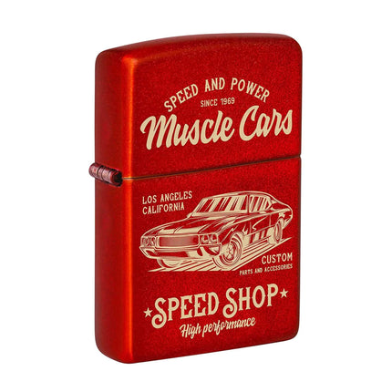 Zippo Pocket Lighter - Muscle Car Design Refillable Genuine Windproof Metal | 48523 ,