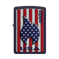 Zippo Pocket Lighter - Patriotic Flame Design Navy Genuine Windproof Metal | 48560 ,