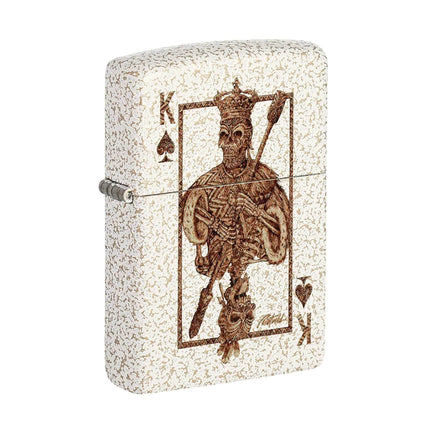 Zippo Pocket Lighter - Rick Rietveld Ace Skull Windproof Metal Construction | 48552 ,