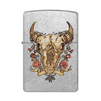Zippo Pocket Lighter - Rick Rietveld Bull Skull Windproof Metal Construction | 48559 ,