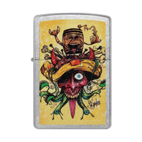 Zippo Pocket Lighter - Sean Dietrich Devil Bull Design Chrome Metal Windproof | 48631 ,