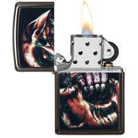 Zippo Pocket Lighter - Split Face Design High Polish Black | 49117 ,