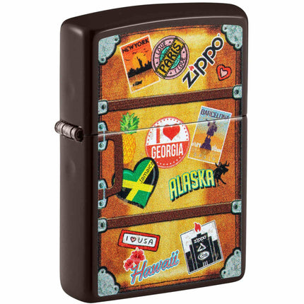Zippo Pocket Lighter - Suitcase Design Brown Matte Metal | 49180-094375 ,