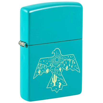 Zippo Pocket Lighter - Thunderbird Western Design Windproof Metal Construction | 48522 ,