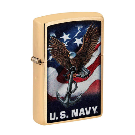 Zippo Pocket Lighter - U.S. Navy Eagle Anchor Flag Genuine Windproof Metal | 48549 ,