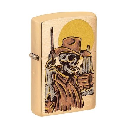 Zippo Pocket Lighter - Wild West Skeleton Design Windproof Metal Construction | 48519 ,