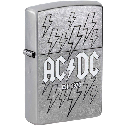 Zippo Windproof Lighter - AC/DC Logo Design with Repeating High Voltage Symbol | 48641 ,