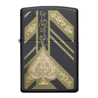 Zippo Windproof Lighter - Ace of Spades Design Black Matte Finish Refillable | 29998 ,