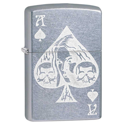 Zippo Windproof Lighter - Ace of Spades Goth Street Chrome Finish | 49113 ,