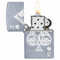Zippo Windproof Lighter - Ace of Spades Goth Street Chrome Finish | 49113 ,