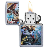 Zippo Windproof Lighter - Anne Stokes Dragon Street Chrome Finish | 49104 ,