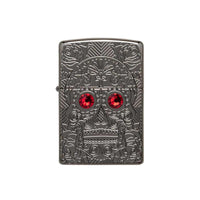 Zippo Windproof Lighter - Armor Crystal Skull Design High Polish Black Ice | 49300 ,