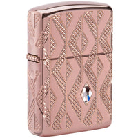 Zippo Windproof Lighter - Armor Geometric Diamond Pattern Design Rose Gold | 49702 ,