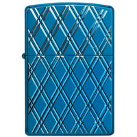 Zippo Windproof Lighter - Armor High Polish Blue Jacquard Diamond Pattern | 29964 ,