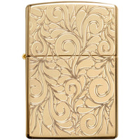 Zippo Windproof Lighter - Armor High Polish Brass Metal Swirl Pattern Design | 48067 ,