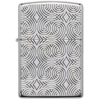 Zippo Windproof Lighter - Armor High Polish Chrome Metal Geometric Design | 48066 ,