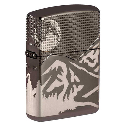 Zippo Windproof Lighter - Armor Mountain Design Black Ice Finish Pocket | 49299 ,