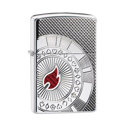 Zippo Windproof Lighter - Armor Poker Chip Design High Polish Chrome Finish | 49058 ,