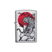 Zippo Windproof Lighter - Asian Tiger Design Chrome Finish Metal Refillable | 29889 ,