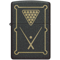 Zippo Windproof Lighter - Billiards Design Classic Black Crackle All-Metal | 48672 ,