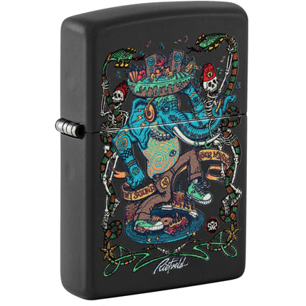 Zippo Windproof Lighter - Black Light Process Rick Rietveld Design All-Metal | 48673 ,