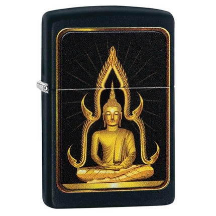 Zippo Windproof Lighter - Black Matte Buddha Refillable | 29836 ,