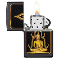 Zippo Windproof Lighter - Black Matte Buddha Refillable | 29836 ,