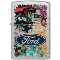 Zippo Windproof Lighter - Bold Collage Ford Logo in Color Image Design Metal | 48755 ,
