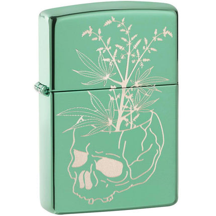 Zippo Windproof Lighter - Botanical Design High Polished Green Finish Metal | 49142 ,