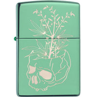 Zippo Windproof Lighter - Botanical Design High Polished Green Finish Metal | 49142 ,
