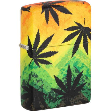 Zippo Windproof Lighter - Cannabis Floating Leaves Design 540 Color | 49806 ,