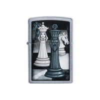Zippo Windproof Lighter - Chess Game Design Street Chrome Finish Refillable | 49601 ,