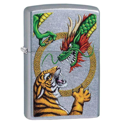 Zippo Windproof Lighter - Chinese Dragon Street Chrome Design Metal | 29837 ,