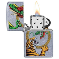 Zippo Windproof Lighter - Chinese Dragon Street Chrome Design Metal | 29837 ,