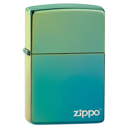 Zippo Windproof Lighter - Classic High Polish Teal Zippo Logo | 49191ZL ,