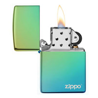 Zippo Windproof Lighter - Classic High Polish Teal Zippo Logo | 49191ZL ,