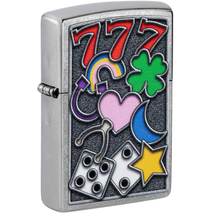Zippo Windproof Lighter - Color Image All Luck Design Street Chrome Metal | 48682 ,
