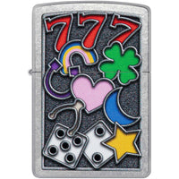 Zippo Windproof Lighter - Color Image All Luck Design Street Chrome Metal | 48682 ,