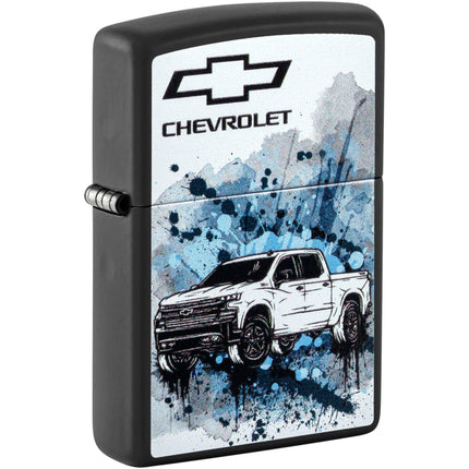 Zippo Windproof Lighter - Color Image Chevrolet Logo Design Black Matte | 48756 ,