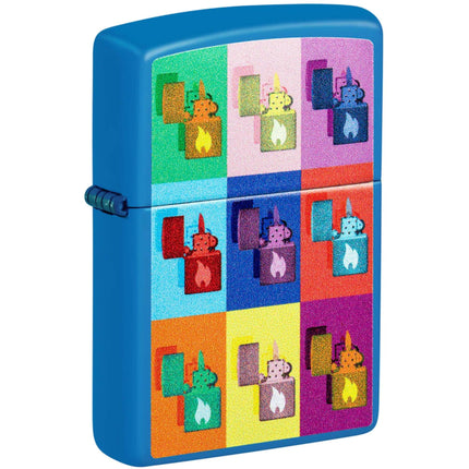 Zippo Windproof Lighter - Color Image Pop Art Design Sky Blue Matte Metal | 48722 ,