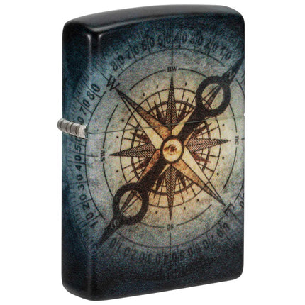 Zippo Windproof Lighter - Compass Skull Design White Matte Glow In The Dark | 48562 ,