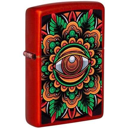 Zippo Windproof Lighter - Counter Culture Eye Design Metallic Red All-Metal | 48678 ,