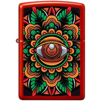 Zippo Windproof Lighter - Counter Culture Eye Design Metallic Red All-Metal | 48678 ,